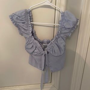 Princess Polly blue crop top